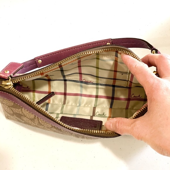 COACH Brown/Purple Small Shoulder Bag - Picture 11 of 16